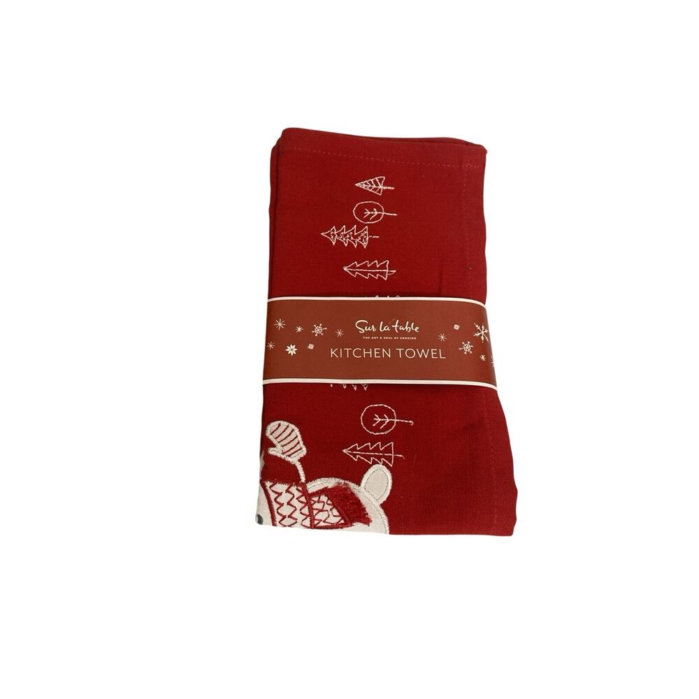 Sur la table Red Kitchen Towel Jacquard Snowman 18" X 28" Christmas NWT